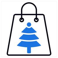Christmas Shopping icon in blue color vector