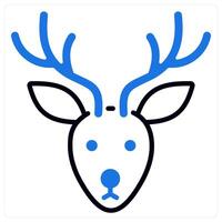 Reindeer icon in blue color vector