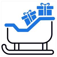 Sleigh icon in blue color vector