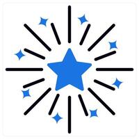 Firework icon in blue color vector
