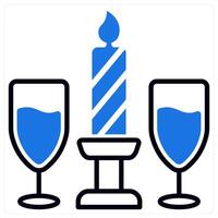 Dinner icon in blue color vector