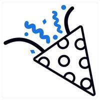 Party Popper icon in blue color vector