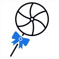 Candy and lollipop icon in blue color vector