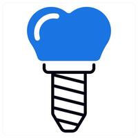 Tooth Implant icon in blue color vector