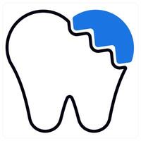Broken Tooth icon in blue color vector