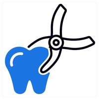 Tooth Remove icon in blue color vector