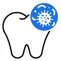 Tooth Bacteria icon in blue color vector