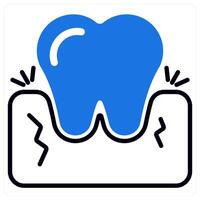 Gingivitis icon in blue color vector
