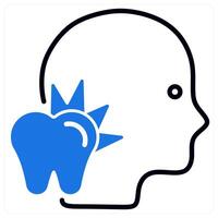 Toothache icon in blue color vector