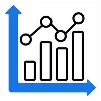Statistics icon in blue color vector