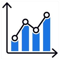 Bar Graph and data icon in blue color vector