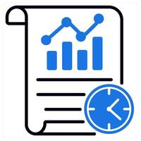 Scheduler report icon in blue color vector