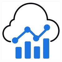Cloud Analysis icon in blue color vector