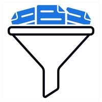 Filtering icon in blue color vector