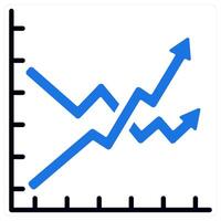 Volatility icon in blue color vector