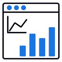 Web Statistics icon in blue color vector