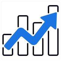 Growth Statistics icon in blue color vector