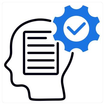 Interpreting Data icon in blue color vector