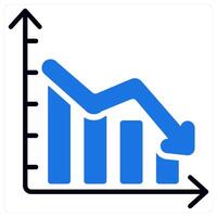 Loss and failure icon in blue color vector