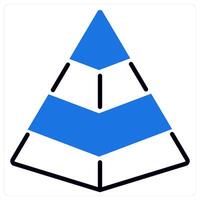Pyramid Graph icon in blue color vector