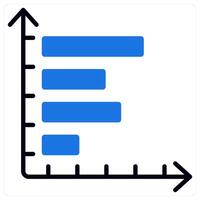 Horizontal Chart icon in blue color vector