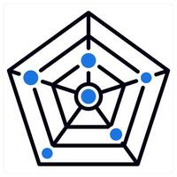 Diagram and graph icon in blue color vector