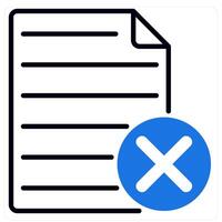 Delete File icon in blue color vector