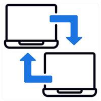 Data Sharing icon in blue color vector