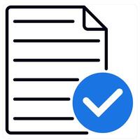 Accept File icon in blue color vector