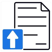Upload File icon in blue color vector