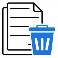 Trash File icon in blue color vector