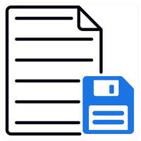 Save File icon in blue color vector