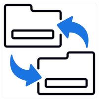 Exchange Files icon in blue color vector