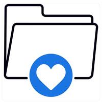 Favorite Folder icon in blue color vector