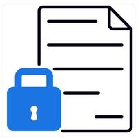 Lock File icon in blue color vector