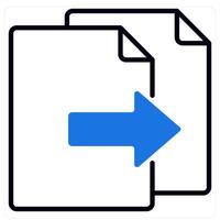 Copy File icon in blue color vector