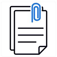 Attach File icon in blue color vector
