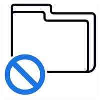 Folder Error icon in blue color vector