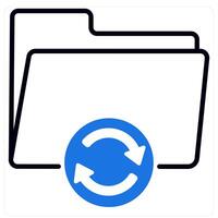 Sync File icon in blue color vector