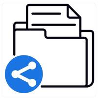 Sharing File icon in blue color vector