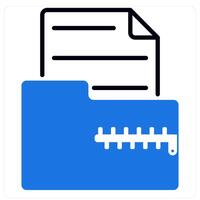 Zip File icon in blue color vector