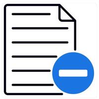 Remove File icon in blue color vector
