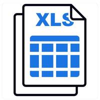 Excel File icon in blue color vector