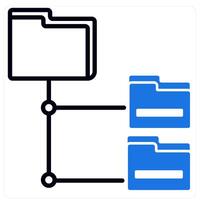 Folder Tree icon in blue color vector