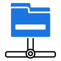 Network Folder icon in blue color vector