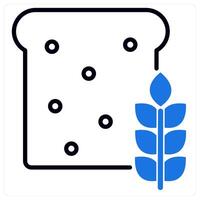Bread icon in blue color vector