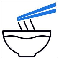 Noodles icon in blue color vector