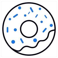 Donut icon in blue color vector