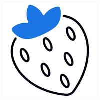 Strawberry icon in blue color vector