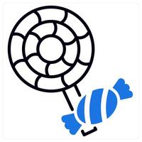 Candy and chocolate icon in blue color vector